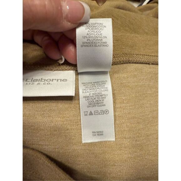 Liz Claiborne 3 Piece Set Sz. L Jacket Shell & Skirt  Vintage Tan - Picture 16 of 16